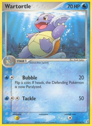 Wartortle - 042/100 (/100) Reverse Holofoil [EX: Crystal Guardians] Pokemon Single Pokémon