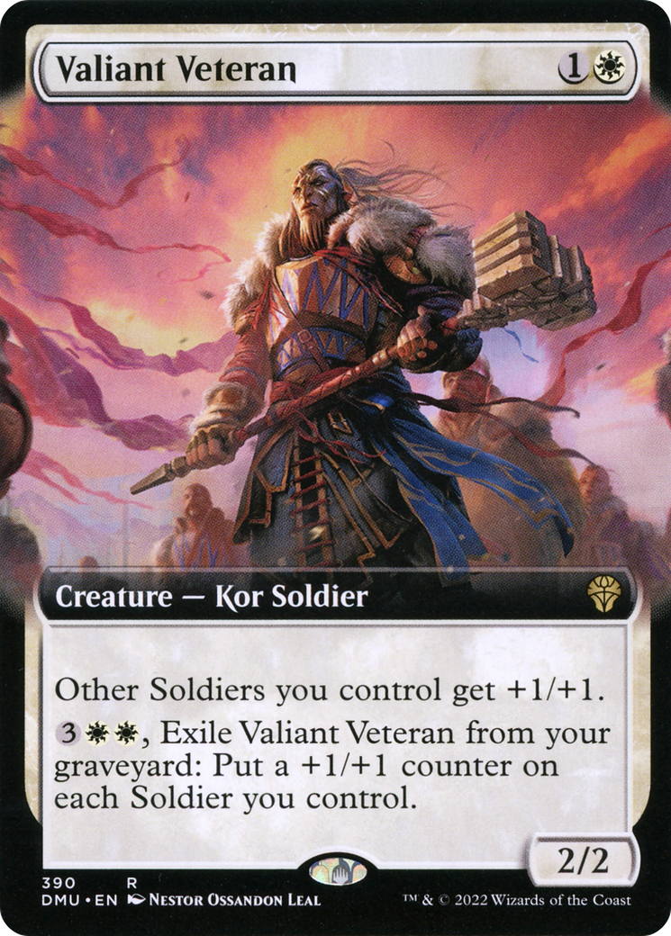 Valiant Veteran (DMU-390) [Dominaria United] (Extended Art) Foil MTG Single Wizards of the Coast