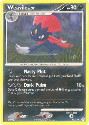 Weavile (/130) Reverse Holofoil [DP: Base Set] Pokemon Single Pokémon
