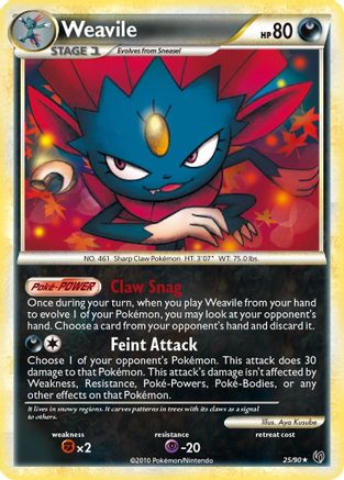 Weavile (/90) Reverse Holofoil [HGSS: Undaunted] Pokemon Single Pokémon