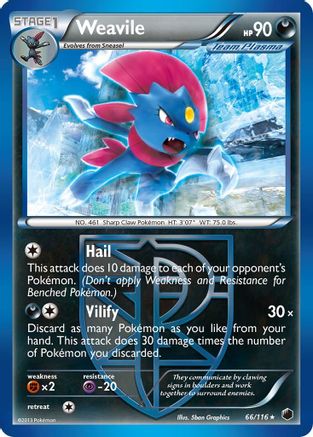 Weavile (Team Plasma) (/116) Reverse Holofoil [BW: Plasma Freeze] Pokemon Single Pokémon