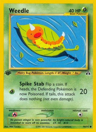 Weedle (70/75) 1st Edition [Vintage: Neo Discovery] Pokemon Single Pokémon