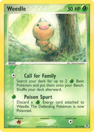 Weedle (86/112) Reverse Holofoil [EX: FireRed & LeafGreen] Pokemon Single Pokémon