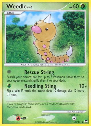 Weedle (/111) Reverse Holofoil [Platinum: Rising Rivals] Pokemon Single Pokémon