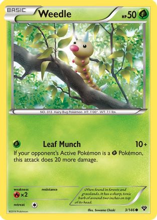 Weedle (3/146) Reverse Holofoil [XY: Base Set] Pokemon Single Pokémon