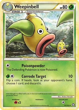 Weepinbell (/102) Reverse Holofoil [HGSS: Triumphant] Pokemon Single Pokémon
