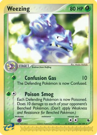 Weezing (24/109) Reverse Holofoil [EX: Ruby & Sapphire] Pokemon Single Pokémon