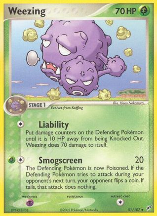 Weezing (/107) Reverse Holofoil [EX: Deoxys] Pokemon Single Pokémon