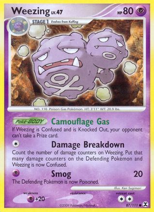Weezing (87/111) Reverse Holofoil [Platinum: Rising Rivals] Pokemon Single Pokémon