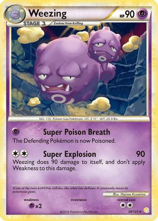 Weezing (34/123) Reverse Holofoil [HGSS: Base Set] Pokemon Single Pokémon