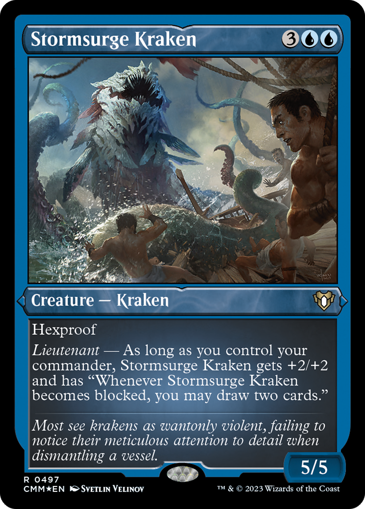 Stormsurge Kraken (CMM-497) [Commander Masters] Etched Foil MTG Single Wizards of the Coast