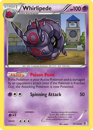 Whirlipede (/149) Reverse Holofoil [BW: Boundaries Crossed] Pokemon Single Pokémon