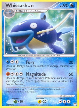 Whiscash (/123) Reverse Holofoil [DP: Mysterious Treasures] Pokemon Single Pokémon