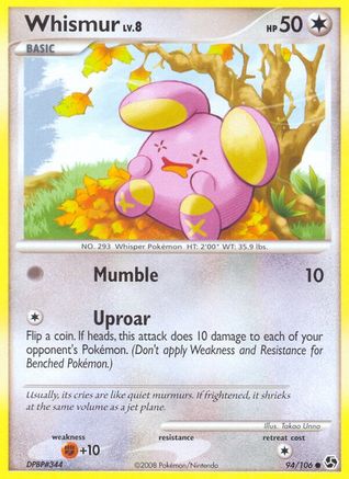 Whismur (/106) Reverse Holofoil [DP: Great Encounters] Pokemon Single Pokémon