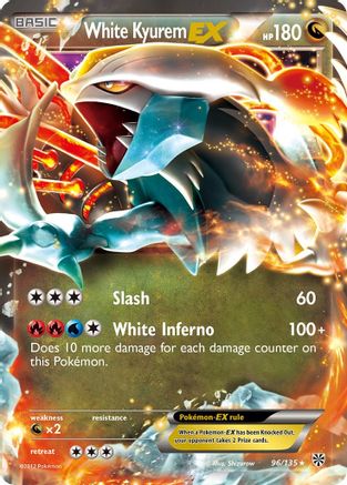 White Kyurem EX 96/135 Holofoil [BW: Plasma Storm] Pokemon Single Pokémon
