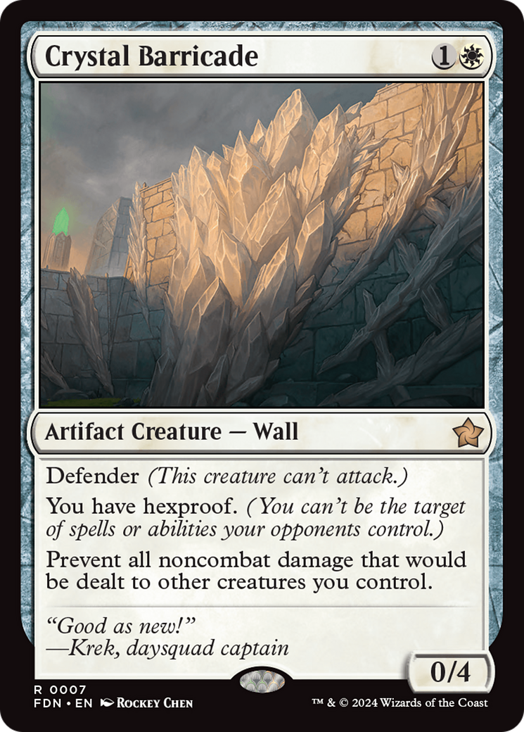 Crystal Barricade (FDN-007) [Foundations] MTG Single Wizards of the Coast