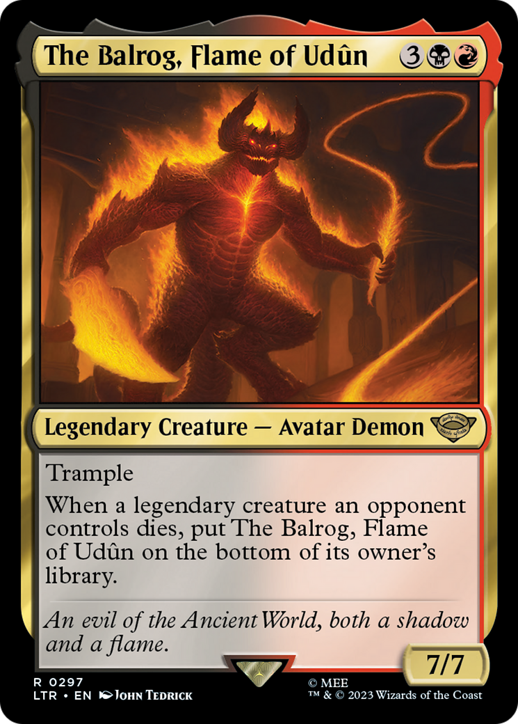 The Balrog, Flame of Udun (LTR-297) [The Lord of the Rings: Tales of Middle-earth] MTG Single Wizards of the Coast