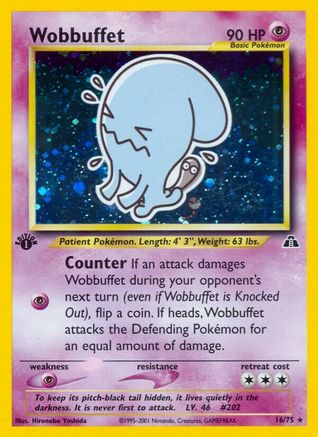 Wobbuffet (16/75) 1st Edition Holofoil [Vintage: Neo Discovery] Pokemon Single Pokémon