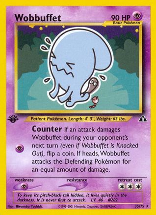 Wobbuffet (35/75) 1st Edition [Vintage: Neo Discovery] Pokemon Single Pokémon