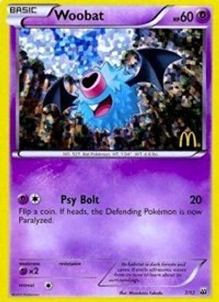 Woobat 7/12 (/12) Holofoil [Promos: McDonalds Promos 2012] Pokemon Single Pokémon