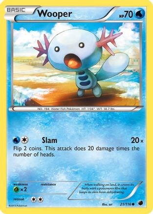 Wooper (21/116) Reverse Holofoil [BW: Plasma Freeze] Pokemon Single Pokémon