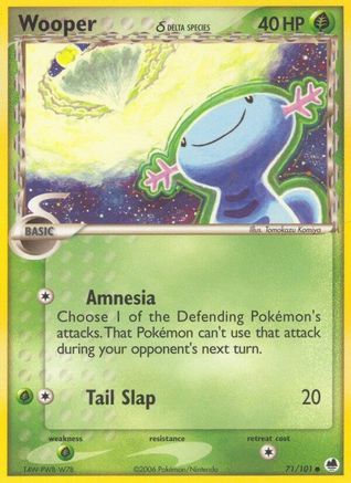 Wooper (Delta Species) (71/101) [EX: Dragon Frontiers] Pokemon Single Pokémon