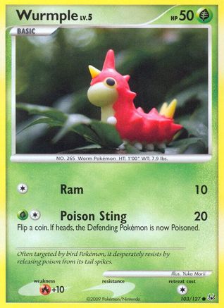 Wurmple (103/127) Reverse Holofoil [Platinum: Base set] Pokemon Single Pokémon