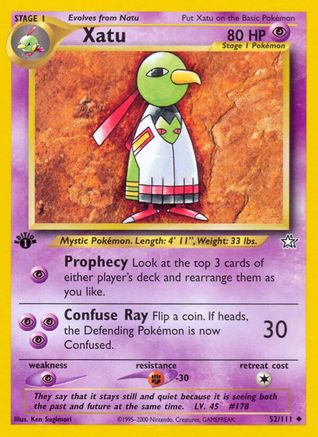 Xatu (52/111) 1st Edition [Vintage: Neo Genesis] Pokemon Single Pokémon