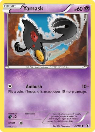 Yamask (45) (/101) Reverse Holofoil [BW: Noble Victories] Pokemon Single Pokémon