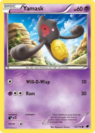 Yamask (55) (/116) Reverse Holofoil [BW: Plasma Freeze] Pokemon Single Pokémon