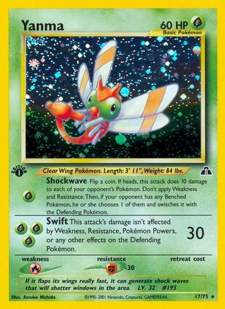 Yanma (17) (/75) 1st Edition Holofoil [Vintage: Neo Discovery] Pokemon Single Pokémon