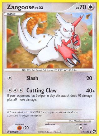 Zangoose (/106) Reverse Holofoil [DP: Great Encounters] Pokemon Single Pokémon