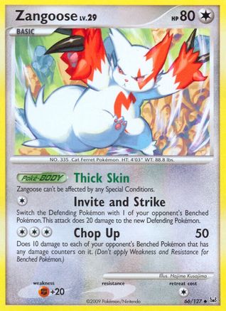 Zangoose (/127) Reverse Holofoil [Platinum: Base set] Pokemon Single Pokémon