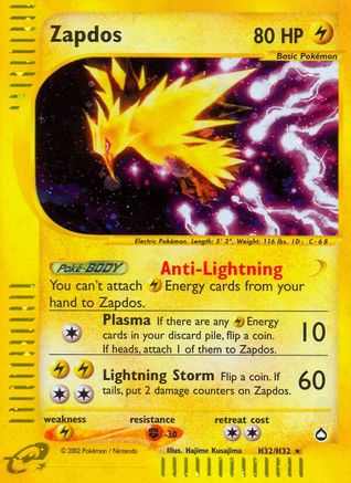 Zapdos (H32) (/147) Holofoil [Vintage: Aquapolis] Pokemon Single Pokémon