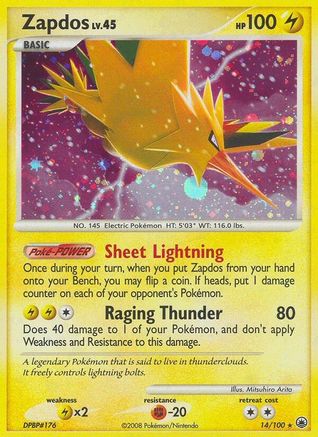 Zapdos (/100) Reverse Holofoil [DP: Majestic Dawn] Pokemon Single Pokémon