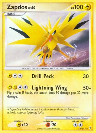 Zapdos (48) (/147) Reverse Holofoil [Platinum: Supreme Victors] Pokemon Single Pokémon