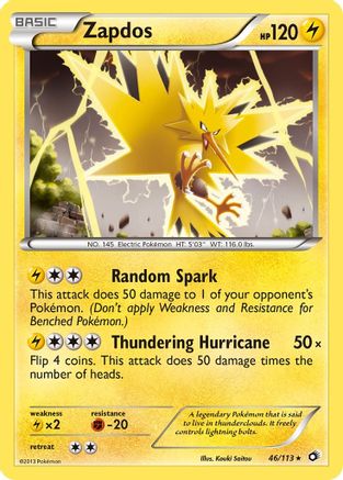 Zapdos (46/113) Reverse Holofoil [Legendary Treasures] Pokemon Single Pokémon