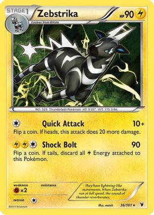 Zebstrika 36/101 [BW: Noble Victories] Pokemon Single Pokémon