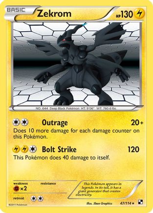 Zekrom (47/114) Reverse Holofoil [BW: Base Set] Pokemon Single Pokémon