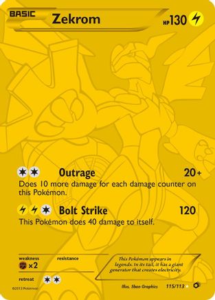 Zekrom (115 Full Art Secret Rare) 115/113 Holofoil [BW: Legendary Treasures] Pokemon Single Pokémon