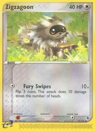 Zigzagoon (/109) Reverse Holofoil [EX: Ruby & Sapphire] Pokemon Single Pokémon