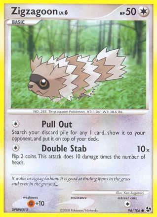 Zigzagoon (/106) Reverse Holofoil [DP: Great Encounters] Pokemon Single Pokémon
