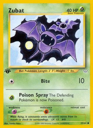 Zubat (59/64) 1st Edition [Vintage: Neo Revelation] Pokemon Single Pokémon