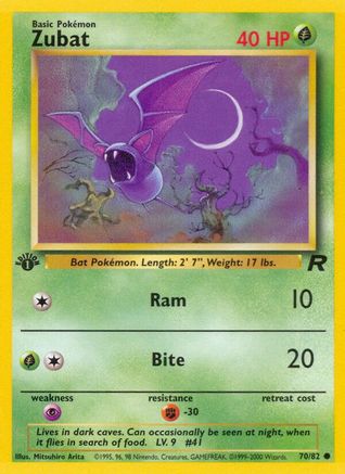 Zubat (70/82) 1st Edition [Vintage: Team Rocket] Pokemon Single Pokémon