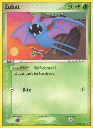 Zubat (83/107) Reverse Holofoil [EX: Deoxys] Pokemon Single Pokémon