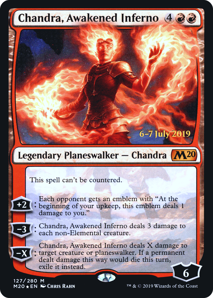 Chandra, Awakened Inferno (PRE-127) [Core Set 2020 Promos] Foil MTG Single Wizards of the Coast