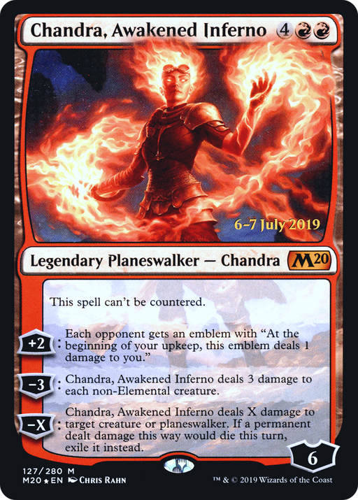 Chandra, Awakened Inferno (PRE-127) [Core Set 2020 Promos] Foil MTG Single Wizards of the Coast