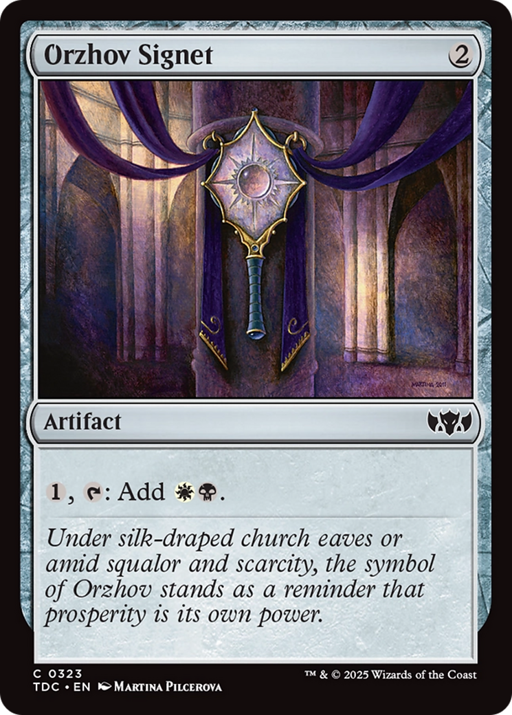 Orzhov Signet (TDC-323) [Commander: Tarkir: Dragonstorm] MTG Single Wizards of the Coast