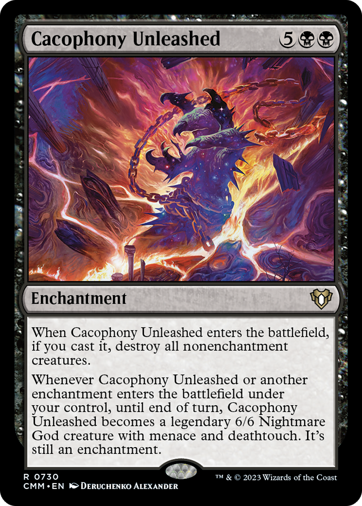 Cacophony Unleashed (CMM-730) [Commander Masters] MTG Single Wizards of the Coast