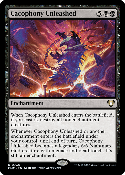 Cacophony Unleashed (CMM-730) [Commander Masters] MTG Single Wizards of the Coast